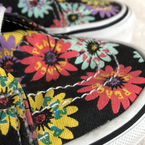 Vans Hightop Black Floral Peace Pace Pax Laceup Size 7.5 women 6 men - Picture 6 of 14